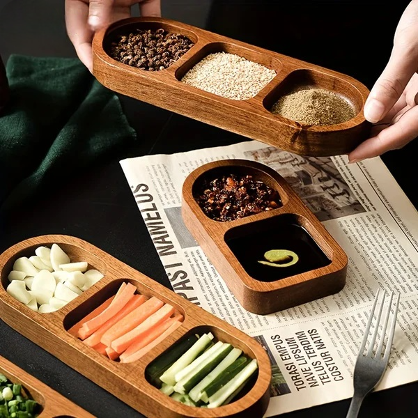 Condiment Tray Solid Wood