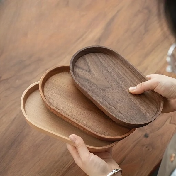 Round Tray Solid Wood